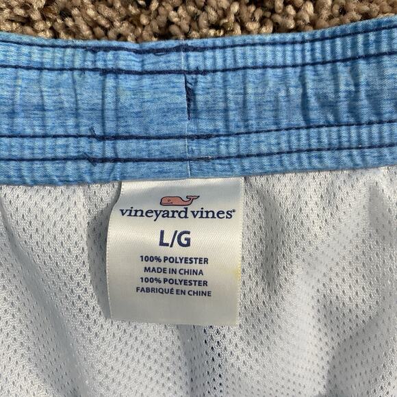 Vineyard Vines Swim Shorts Mens Large Blue Beach Board Trunks Printed - Picture 5 of 6